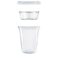 Dart Clear PET Cups with Single Compartment Insert, 12 oz, Clear, 500/Carton