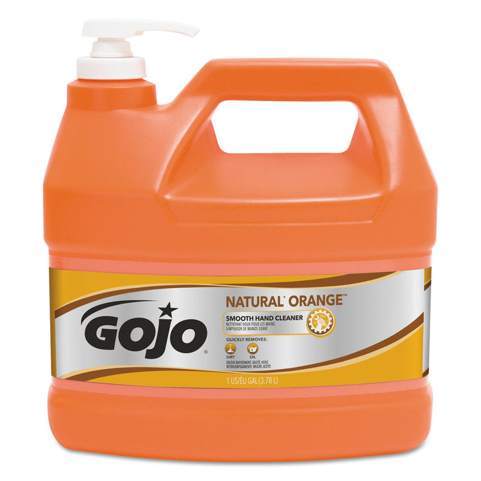 GOJO NATURAL ORANGE Smooth Hand Cleaner, Citrus Scent, 1 gal Pump Dispenser, 4/Carton