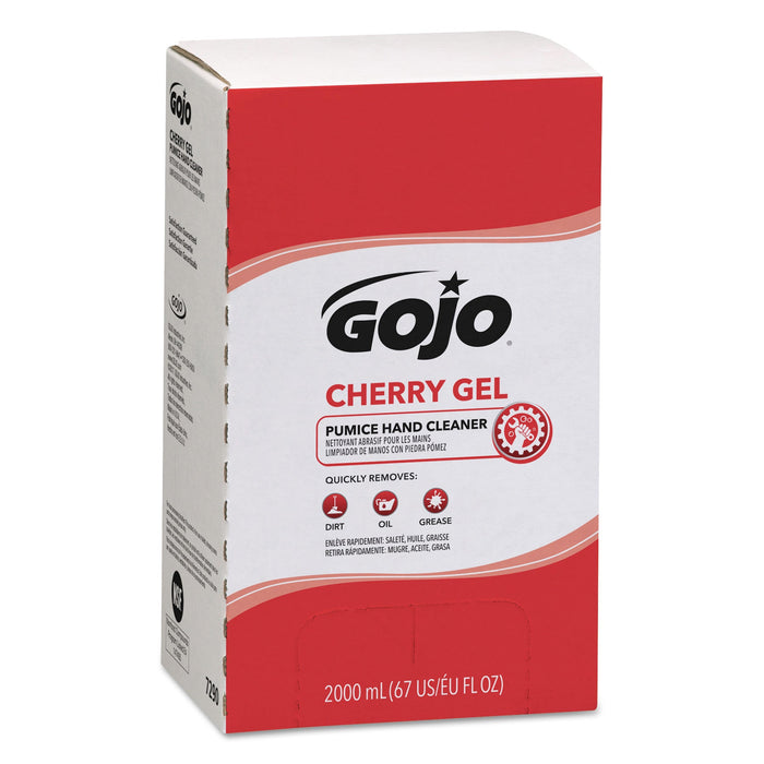 GOJO Cherry Gel Pumice Hand Cleaner, Cherry Scent, 2,000 ml Refill, 4/Carton
