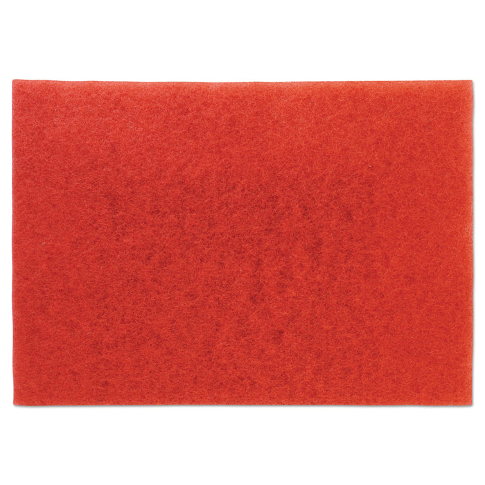 3M Low-Speed Buffer Floor Pads 5100, 28 x 14, Red, 10/Carton