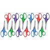 Universal Kids' Scissors, Rounded Tip, 5" Long, 1.75" Cut Length, Assorted Straight Handles, 12/Pack