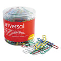Universal Plastic-Coated Paper Clips, Jumbo, Assorted Colors, 250/Pack