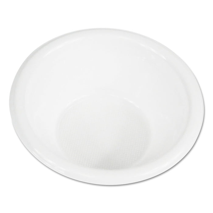 Boardwalk Hi-Impact Plastic Dinnerware, Bowl, 5 to 6 oz, White, 1,000/Carton