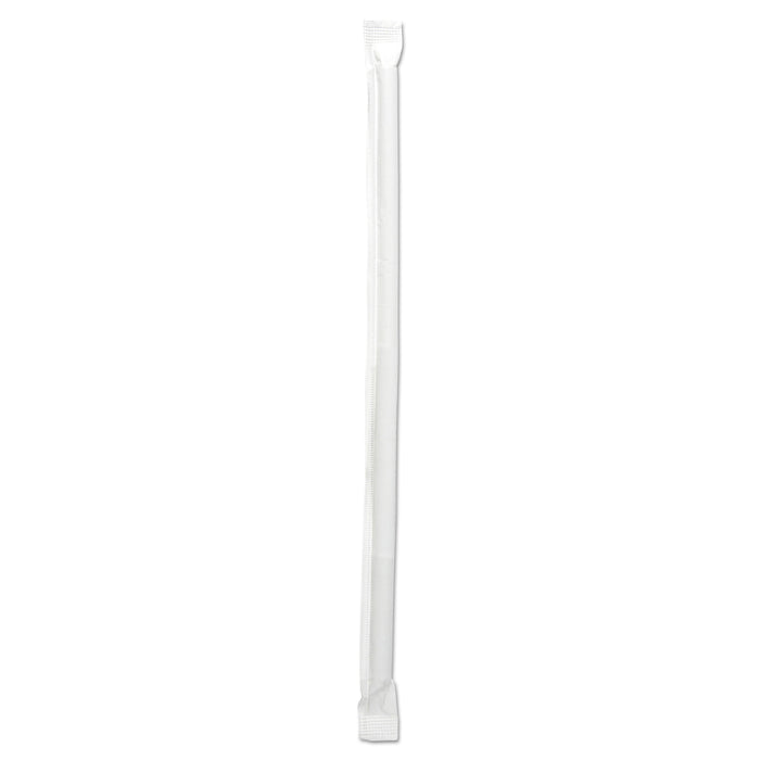 Boardwalk Wrapped Jumbo Straws, 7.75", Polypropylene, Clear, 12,000/Carton