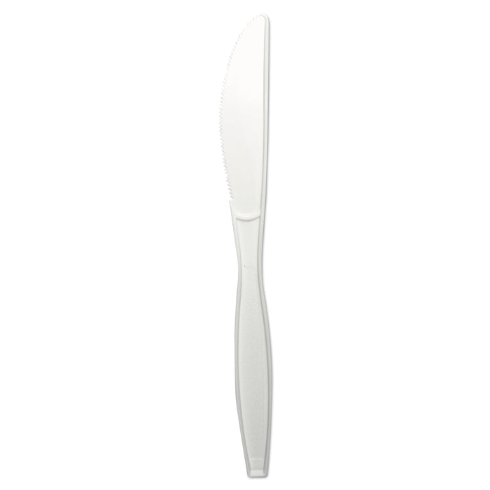 Boardwalk Heavyweight Polypropylene Cutlery, Knife, White, 1000/Carton