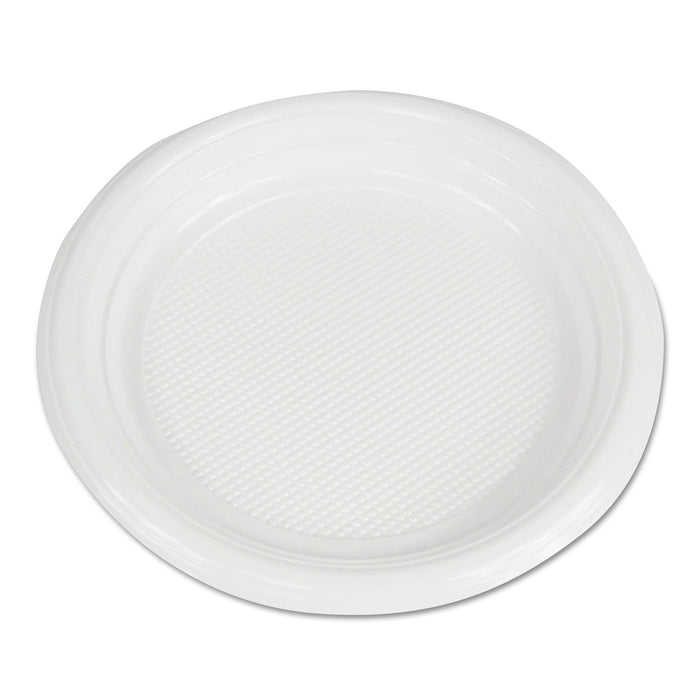 Boardwalk Hi-Impact Plastic Dinnerware, Plate, 6" dia, White, 1,000/Carton