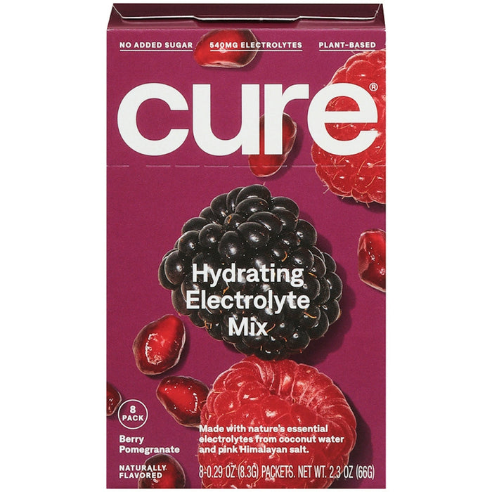 Cure Hydration Electrolyte Vegan Drink Mix Powder - Berry Pomegranate 8Ct by Pasteur Pharmacy