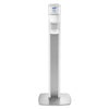 PURELL MESSENGER ES6 Floor Stand with Dispenser, 1,200 mL, 13.16 x 16.63 x 51.57, Silver/White