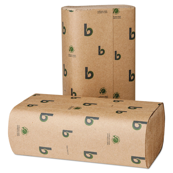 Boardwalk Green Multifold Towels, 9.13 x 9.5, Natural, 250/Pack, 16 Packs/Carton