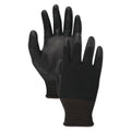 Boardwalk PU Palm Coated Gloves, Black, Size 10 (X-Large), 1 Dozen