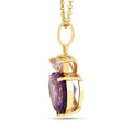 Chunky Amethyst Heart Pendant Necklace by Fine Color Jewels