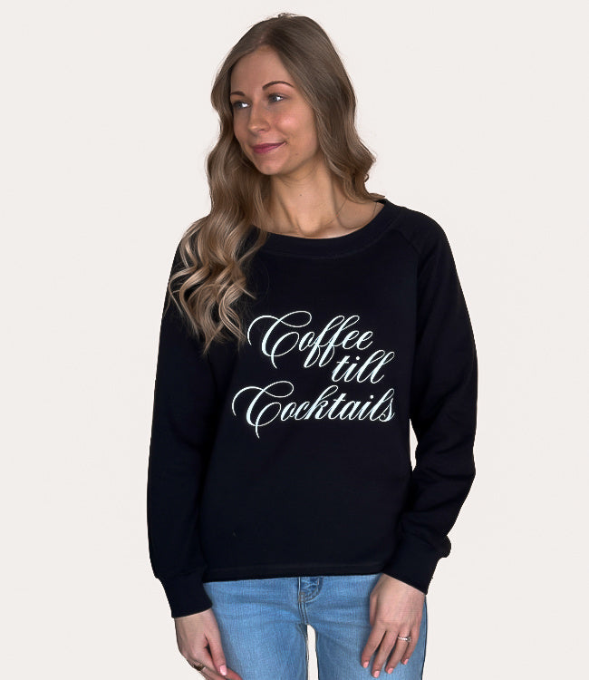 Coffee Till Cocktails Graphic Crew - Black by Boutique 23