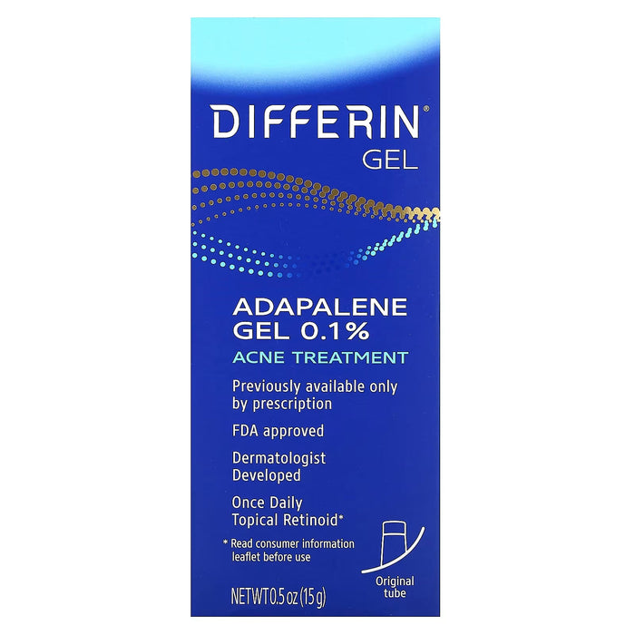 Differin Adapalene Gel 0.1% Acne Treatment (4-Pack, 15g Tubes) by Pasteur Pharmacy