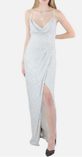 Aidan by Aidan Mattox Cowl Neck Sequin Knit Column Gown, Size 4 by Vanessa Jane