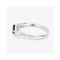 0.85 Ct Round Blue Sapphire & Diamond Prong 10k Gold Cocktail Ring by Fine Color Jewels