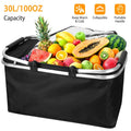 30L Insulated Picnic Basket Cooler Collapsible Food Delivery Storage by DailySale