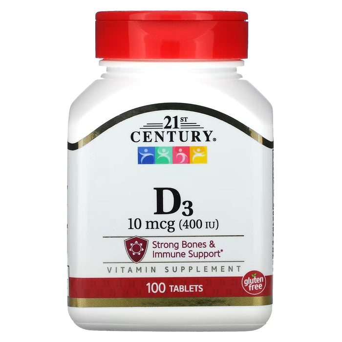 Vitamin D3 10 mcg (400 IU) Tablets, 100 Count, Unit Dose (UD) by Pasteur Pharmacy