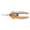 Fiskars Easy Action Micro-Tip Scissors, Pointed Tip, 5" Long, 1.75" Cut Length, Gray Straight Handle