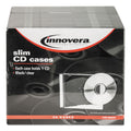 Innovera CD/DVD Slim Jewel Cases, Clear/Black, 25/Pack