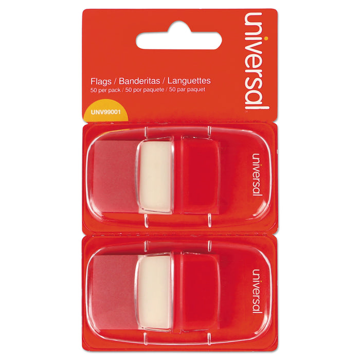 Universal Page Flags, Red, 50 Flags/Dispenser, 2 Dispensers/Pack