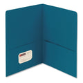 Smead Two-Pocket Folder, Textured Paper, 100-Sheet Capacity, 11 x 8.5, Teal, 25/Box