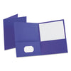 Oxford Leatherette Two Pocket Portfolio, 8.5 x 11, Purple/Purple, 10/Pack