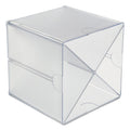 deflecto Stackable Cube Organizer, X Divider, 4 Compartments, Plastic, 6 x 7.2 x 6, Clear