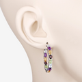 Multi Stone Hoop Earrings by Fine Color Jewels