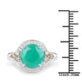 3.51 Carat Genuine Emerald, Champagne Diamond and White Diamond .925 Sterling Silver Ring by Bids.com