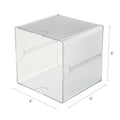 deflecto Stackable Cube Organizer, 1 Compartment, 6 x 6 x 6, Plastic, Clear