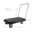 deflecto Heavy-Duty Platform Cart, 500 lb Capacity, 21 x 32.5 x 37.5, Black