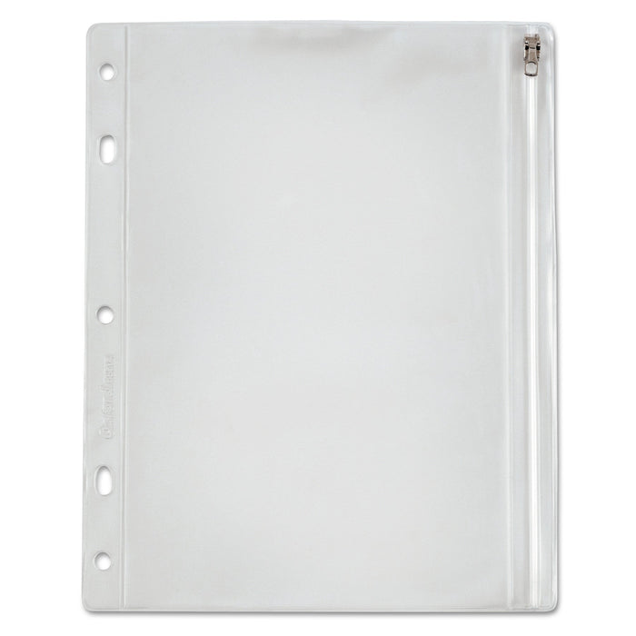Oxford Zippered Ring Binder Pocket, 10.5 x 8, Clear
