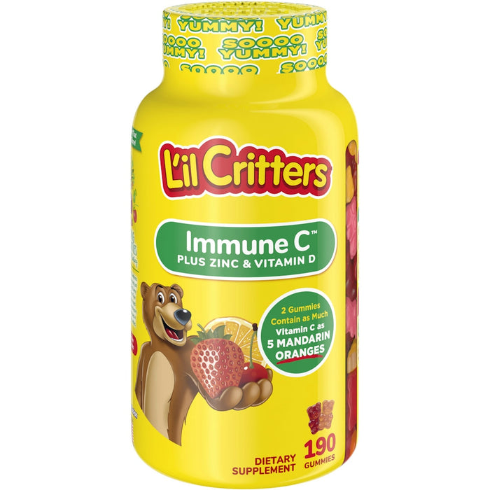 L'il Critters™ Immune C Plus Zinc Gummy Vitamins – Natural Fruit Flavors by Pasteur Pharmacy