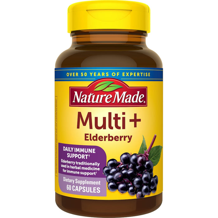 Nature Made Multi + Elderberry Capsules, Multivitamin For Women And Men by Pasteur Pharmacy