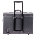 STEBCO Rolling Catalog Case, Fits Devices Up to 18.4", Leather/Riveted Steel/Tufide, 21.75 x 9.75 x 15.5, Black