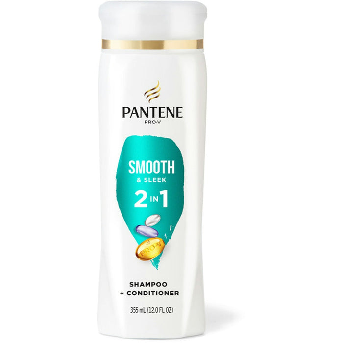Pantene Smooth & Sleek 2 In 1 Shampoo + Conditioner 12 Fl Oz by Pasteur Pharmacy
