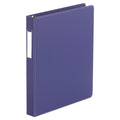 Universal Deluxe Non-View D-Ring Binder with Label Holder, 3 Rings, 1" Capacity, 11 x 8.5, Navy Blue