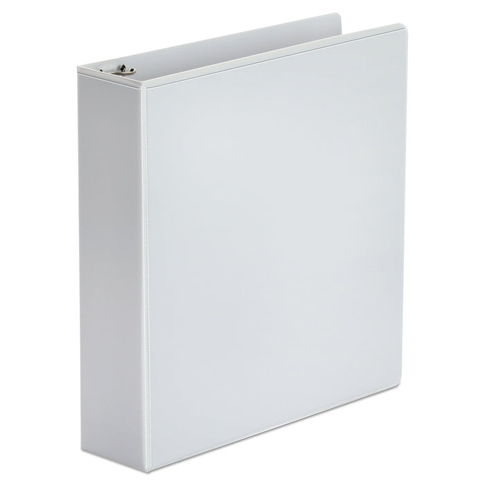 Universal Economy Round Ring View Binder, 3 Rings, 2" Capacity, 11 x 8.5, White, 6/Pack