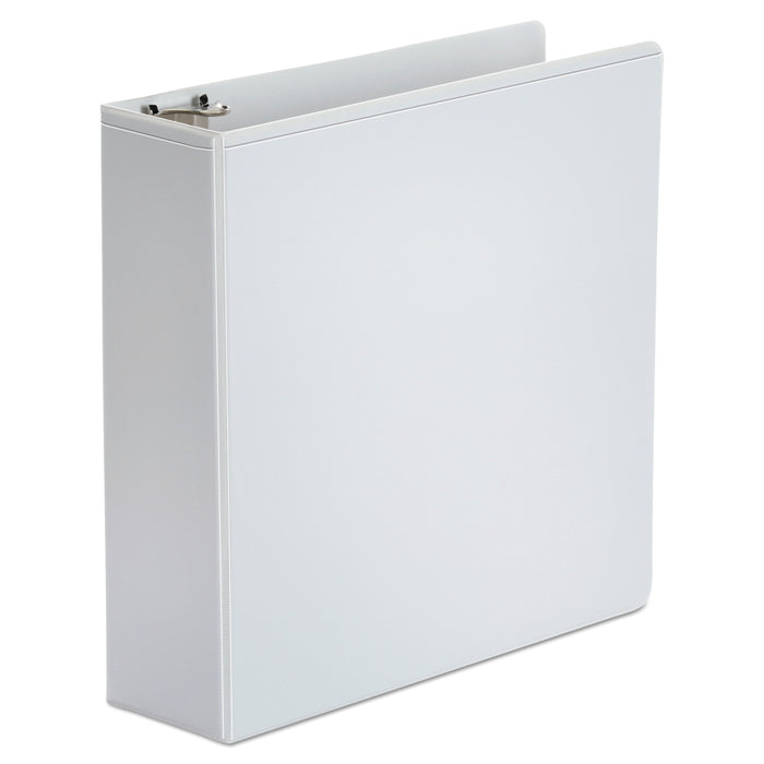 Universal Economy Round Ring View Binder, 3 Rings, 3" Capacity, 11 x 8.5, White, 6/Pack