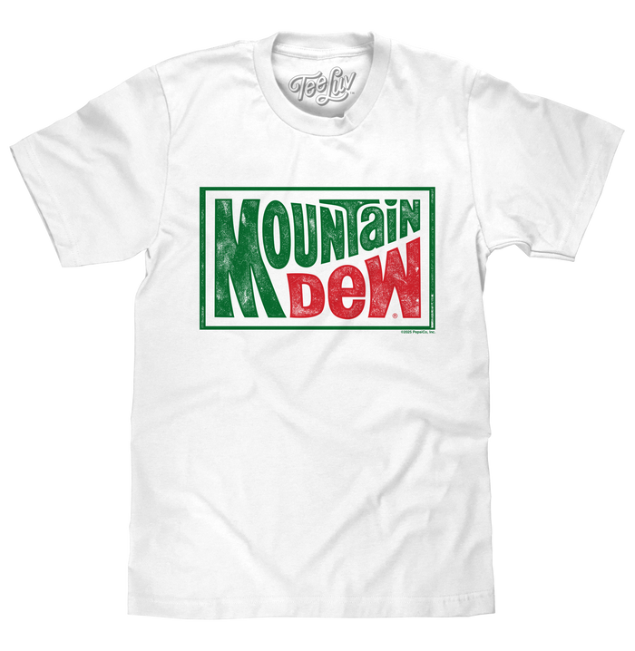 Mountain Dew Retro Logo T-Shirt - White by Tee Luv
