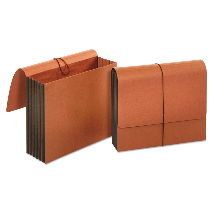 Universal Extra Wide Expanding Wallets, 5.25" Expansion, 1 Section, Elastic Cord Closure, Letter Size, Redrope