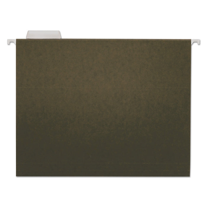 Universal Hanging File Folders, Letter Size, 1/5-Cut Tabs, Standard Green, 25/Box