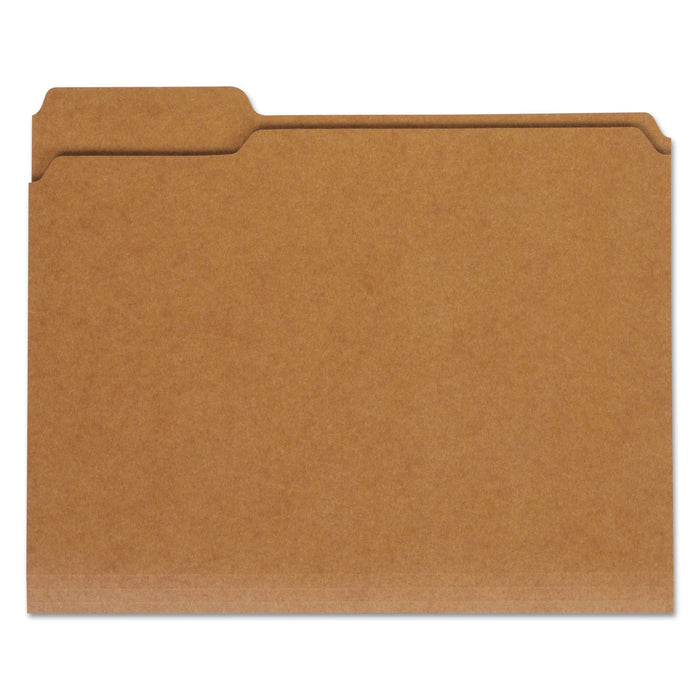 Universal Reinforced Kraft Top Tab File Folders, 1/3-Cut Tabs: Assorted, Letter Size, 0.75" Expansion, Brown, 100/Box