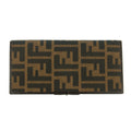 Fendi Zucca FF Canvas Clip Long Wallet Brown #3116 by Bolt Boutique