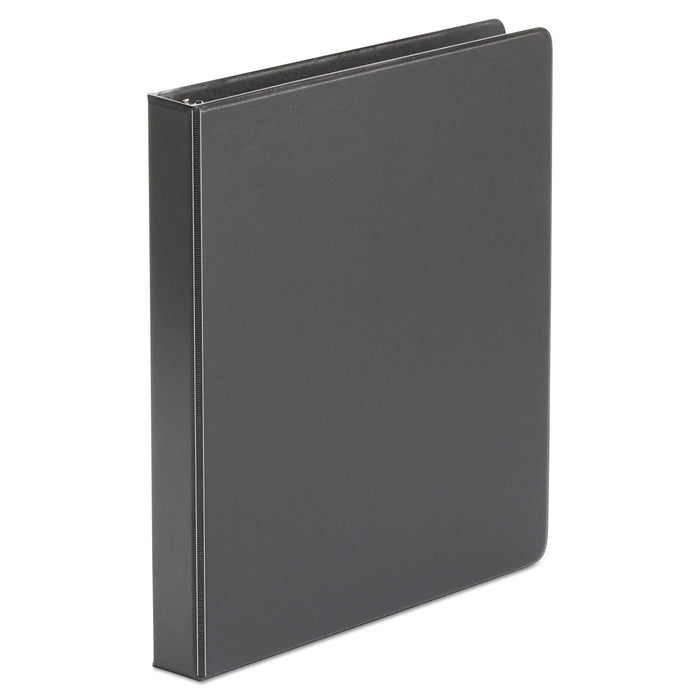 Universal Economy Non-View Round Ring Binder, 3 Rings, 1" Capacity, 11 x 8.5, Black, 4/Pack