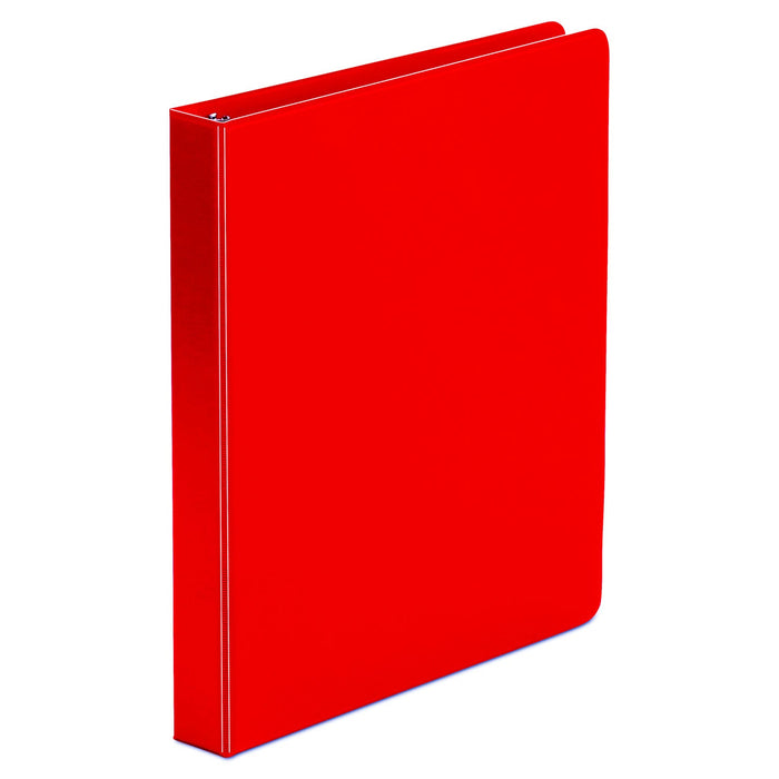 Universal Economy Non-View Round Ring Binder, 3 Rings, 1" Capacity, 11 x 8.5, Red