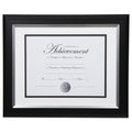 DAX 2-Tone 11 x 14 Document Frame, 8.5 x 11 Insert, Black/Silver Frame, White Mat