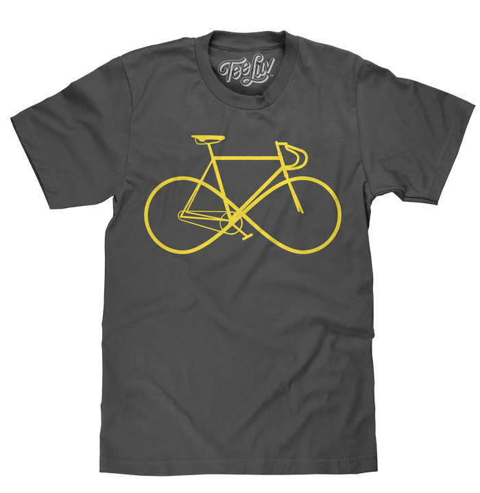 Infinity Sign Bicycle T-Shirt - Gray by Tee Luv