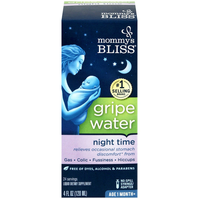 Mommy's Bliss S Night Time Gripe Water 1 Month+ 4 Fl Oz 120 Ml by Pasteur Pharmacy