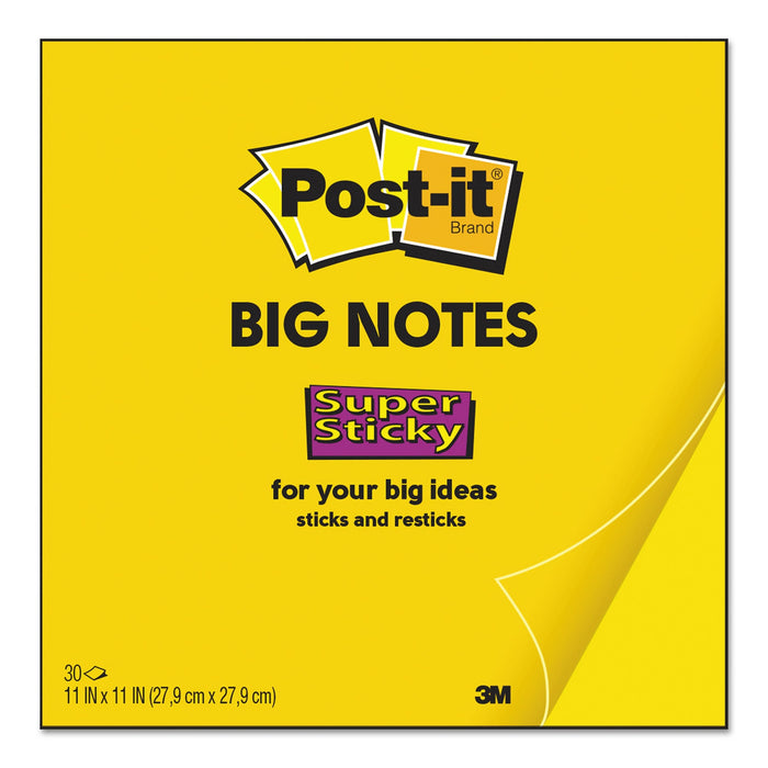 Post-it Big Notes, Unruled, 11 x 11, Yellow, 30 Sheets
